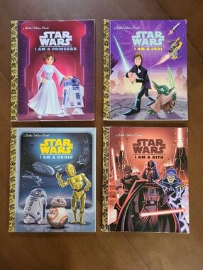 Set of 4 Star Wars Little Golden Books ~ Princess Jedi Droids Sith ~ Lot ~ 2016